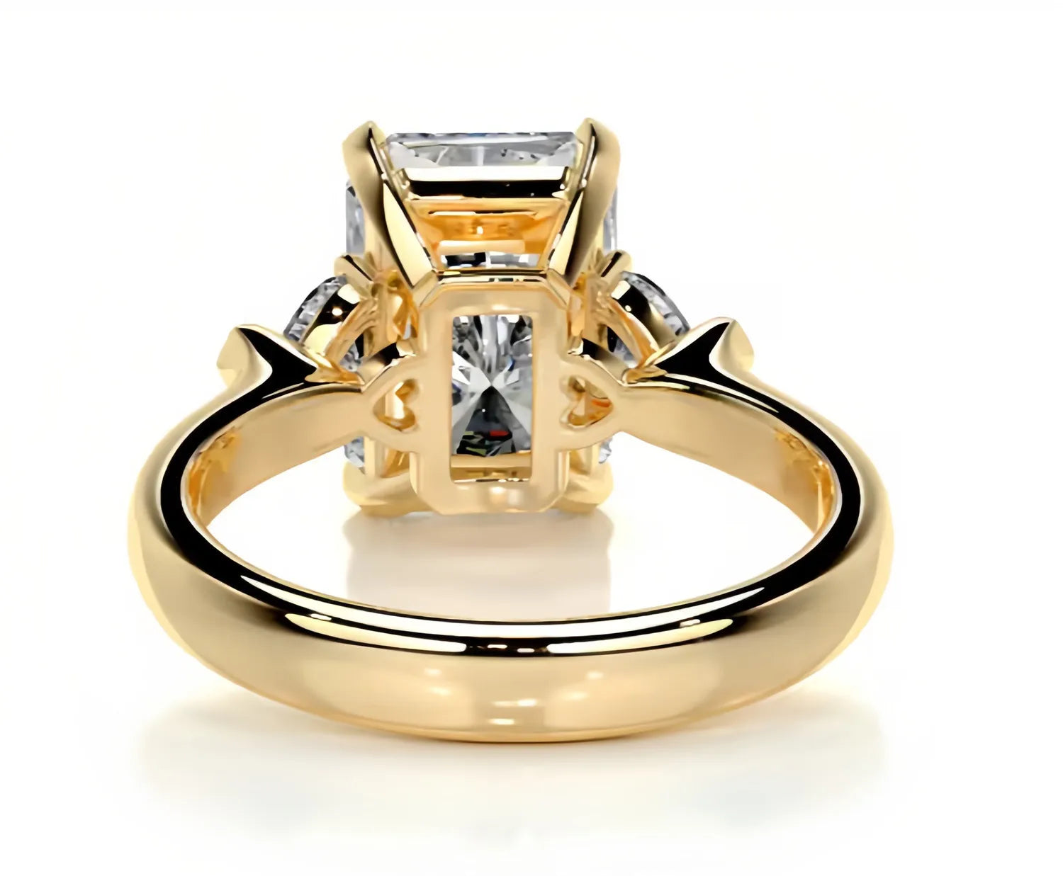 Luxury Large Carat Three Stone Moissanite Wedding Ring