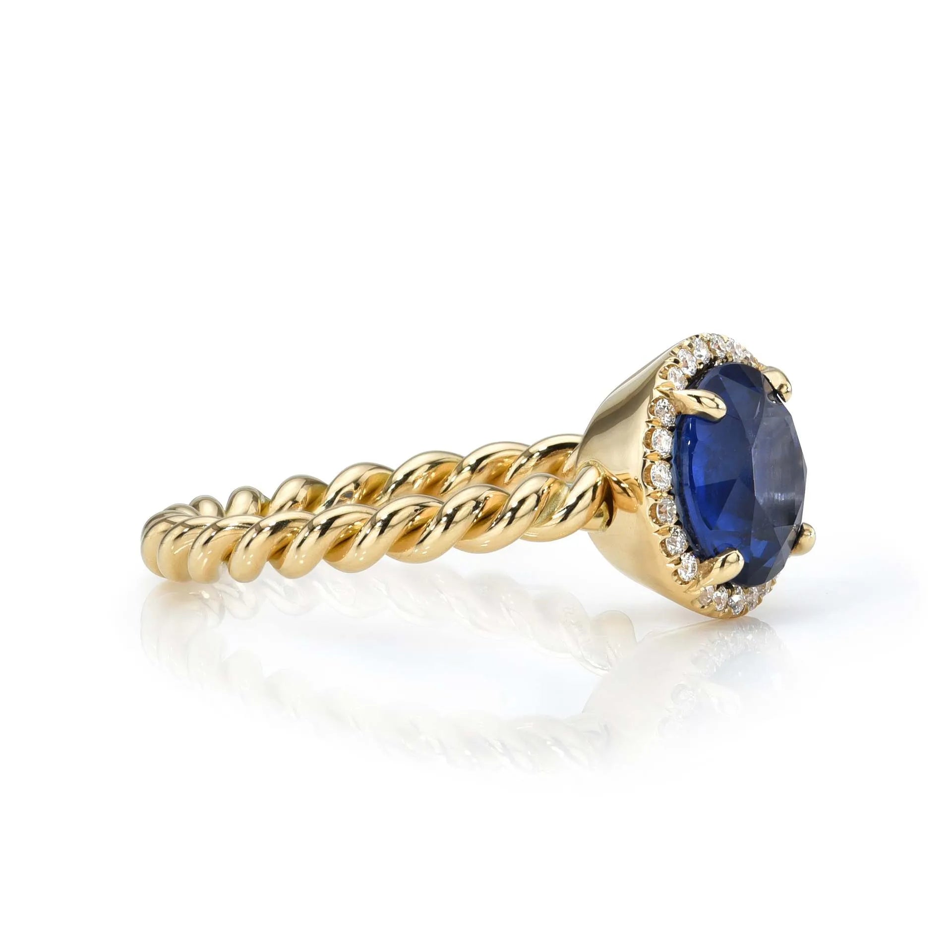 Luxury Lab Grown Emerald & Blue Sapphire Color Gemstone Ring| 18K Gold Plated S925 Sterling Silver