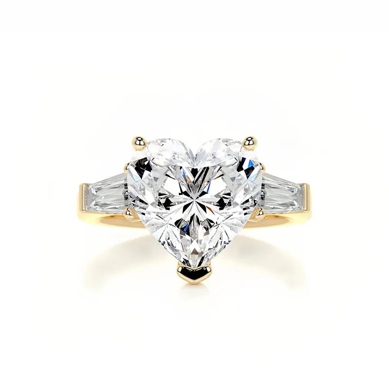 Luxury Large Carat Three Stone Moissanite Wedding Ring