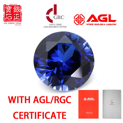 Flame Melted Royal Blue Sapphire Round Cut