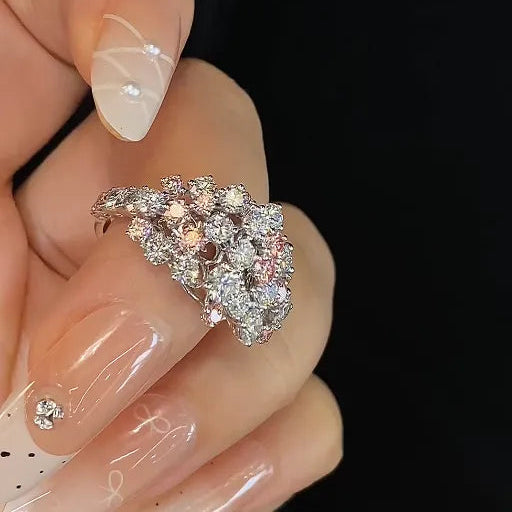 18K Gold Starry Sky Lab Grown Diamond Ring