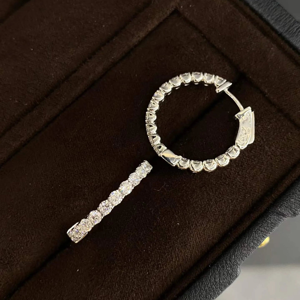 Luxury 18K Gold Full Pavé Round‑Cut Lab‑Grown Diamond Huggie Earrings
