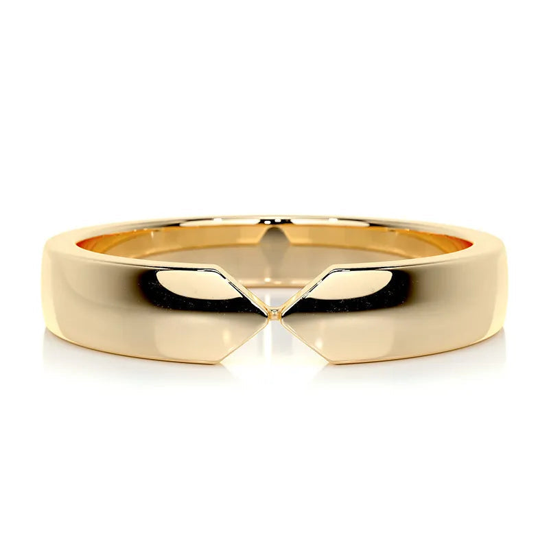 Minimalist Plain Band Moissanite Wedding Ring for Men
