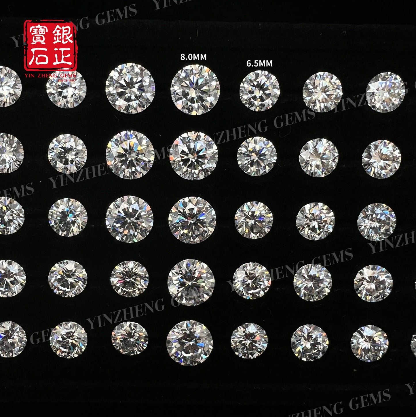 6A Grade Round D Color Moissanite 3.0-10.0MM