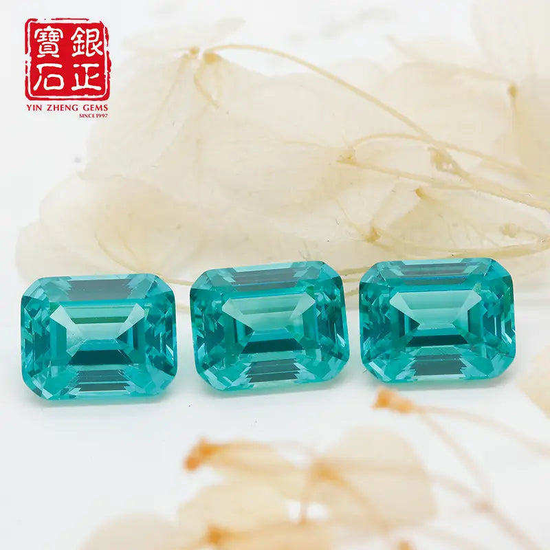 Flame Melted Paraiba Emerald Cut