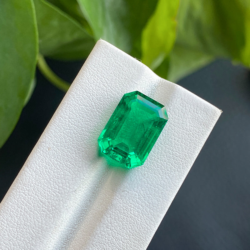 Lab Grown Zambian Emerald Emerald Cut