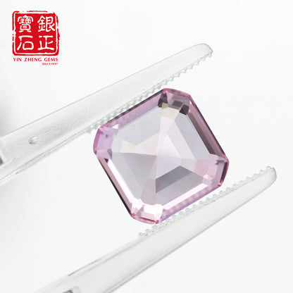 Flame Melted Morgan Pink Sapphire  Asscher Cut