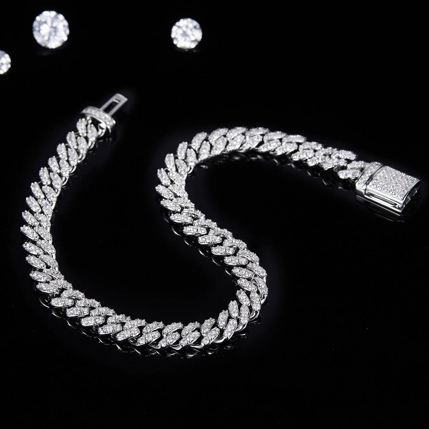Trendy Unique Moissanite Cuban Link Necklace| 6mm Hip Hop S925 Sterling Silver 18K Gold Plated Men Chain