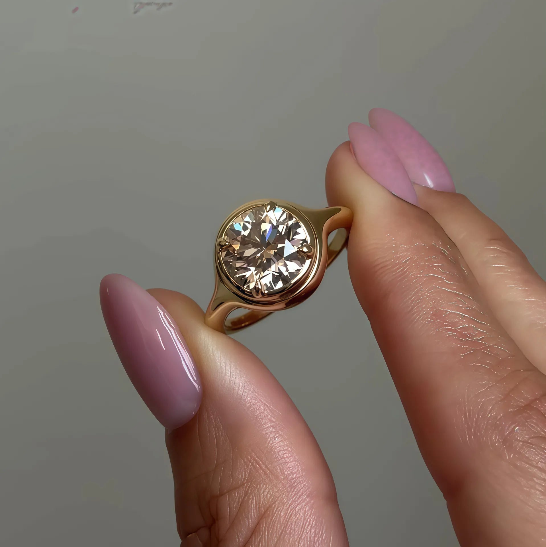 Bestseller 1~2CT Bezel Set Moissanite Wedding Ring, 18K Gold Plated S925 Silver