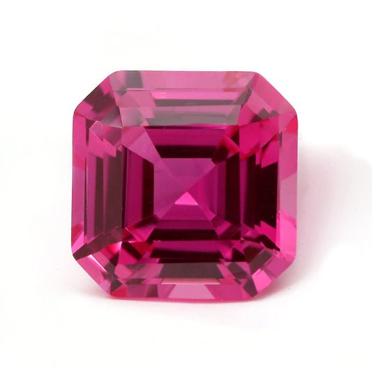 Flame Melted Pink Sapphire Asscher Cut