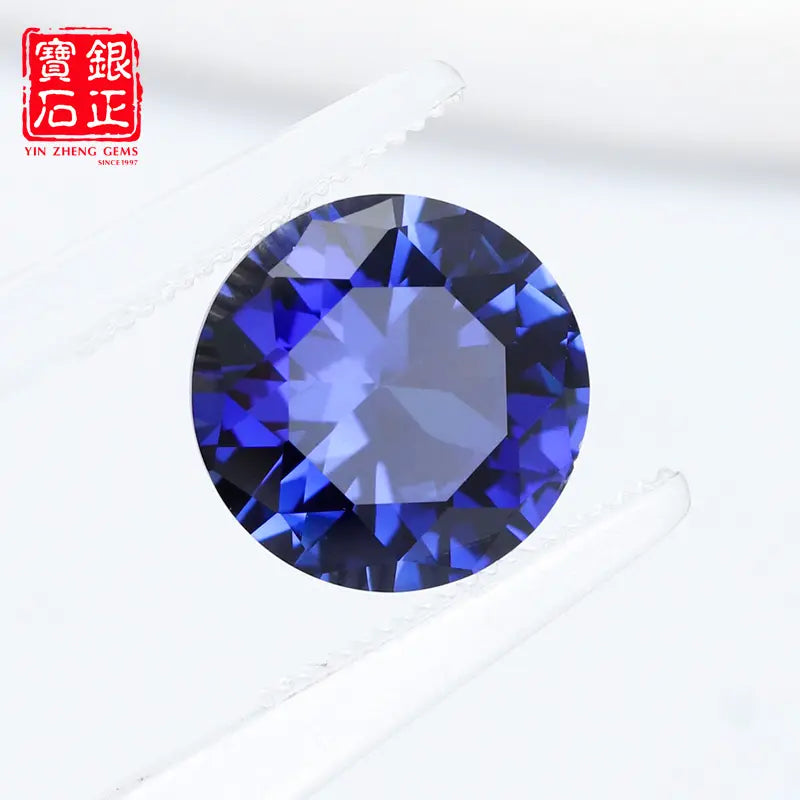 Flame Melted Royal Blue Sapphire Round Cut