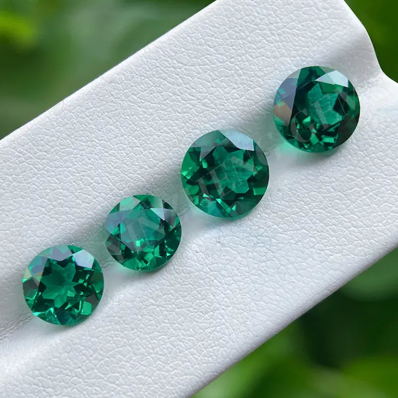 Lab Grown Zambian Emerald Cushion Round Cut