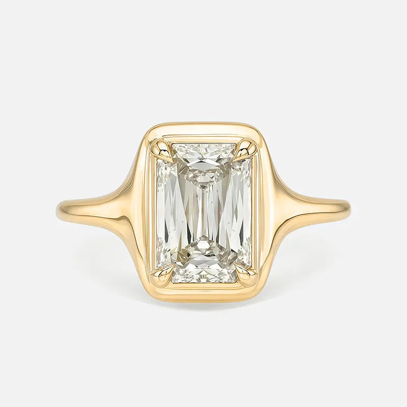 Bestseller 1~2CT Bezel Set Moissanite Wedding Ring, 18K Gold Plated S925 Silver