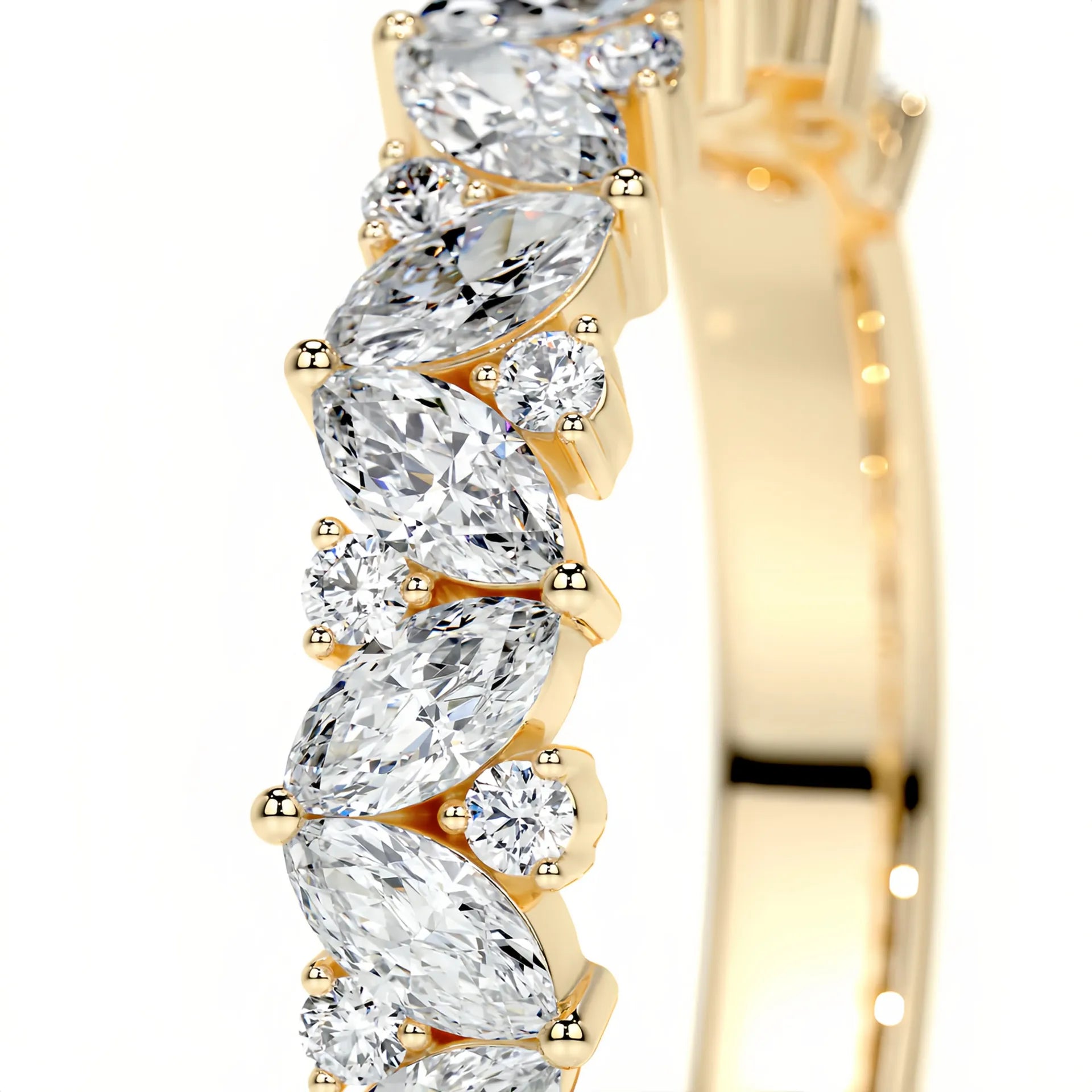 Hot Selling Elegant Stackable Band Ring Set | Niche Light Luxury Fashion Gold Plated S925 Sterling Silver Moissanite Rings
