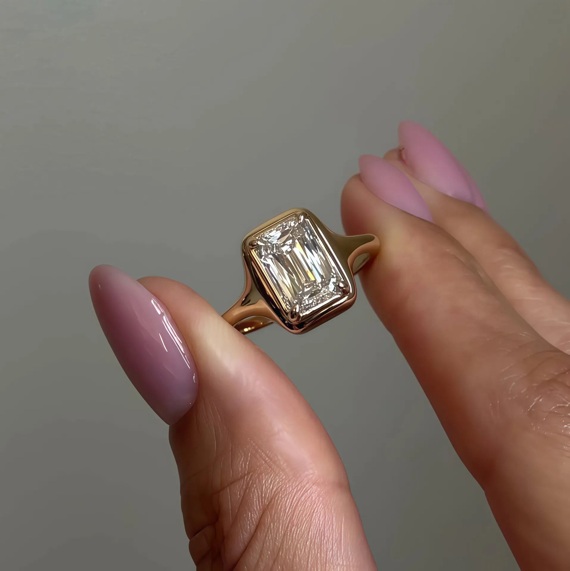 Bestseller 1~2CT Bezel Set Moissanite Wedding Ring, 18K Gold Plated S925 Silver