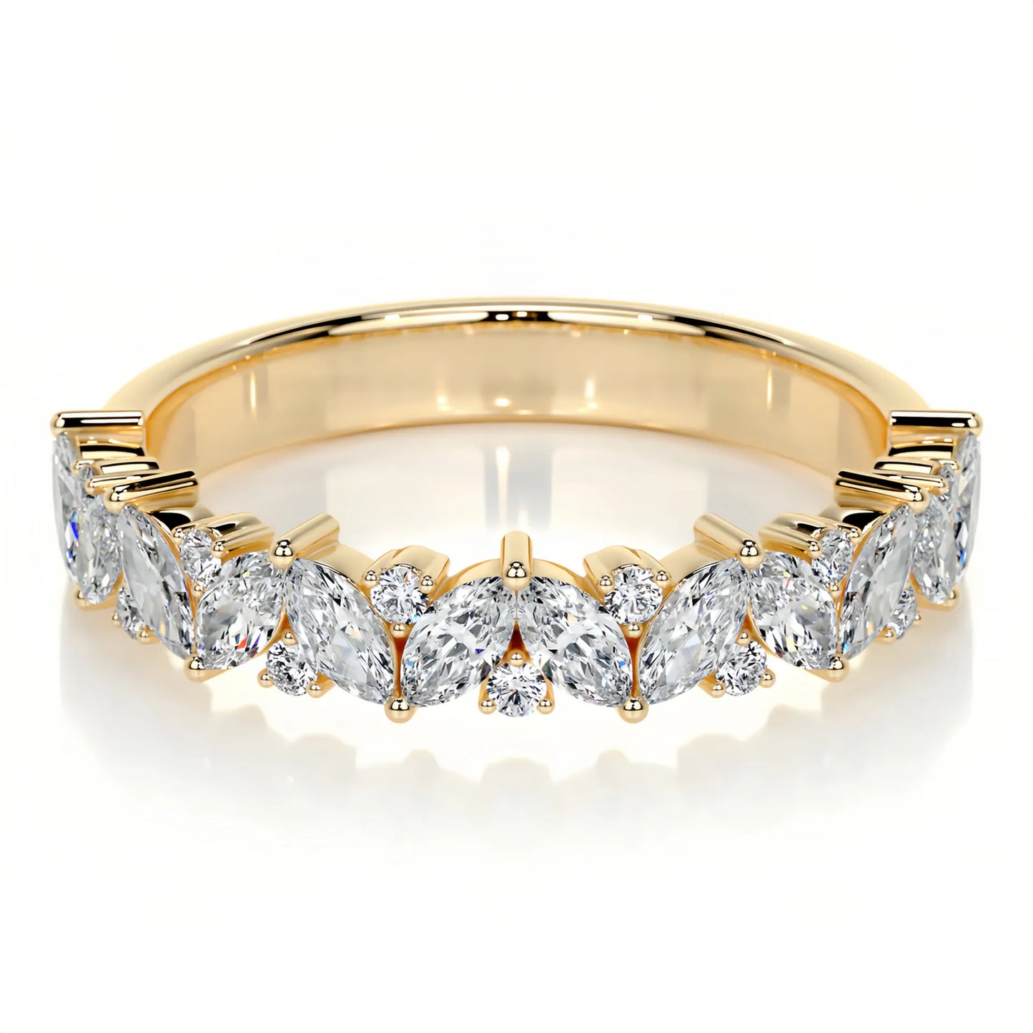 Hot Selling Elegant Stackable Band Ring Set | Niche Light Luxury Fashion Gold Plated S925 Sterling Silver Moissanite Rings