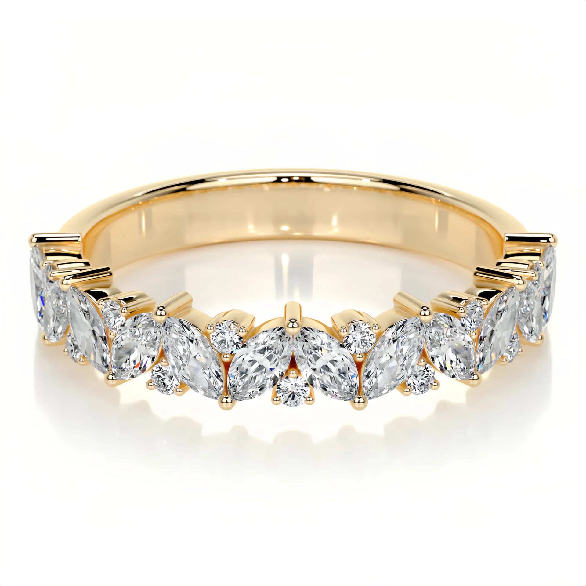 Hot Selling Elegant Stackable Band Ring Set | Niche Light Luxury Fashion Gold Plated S925 Sterling Silver Moissanite Rings
