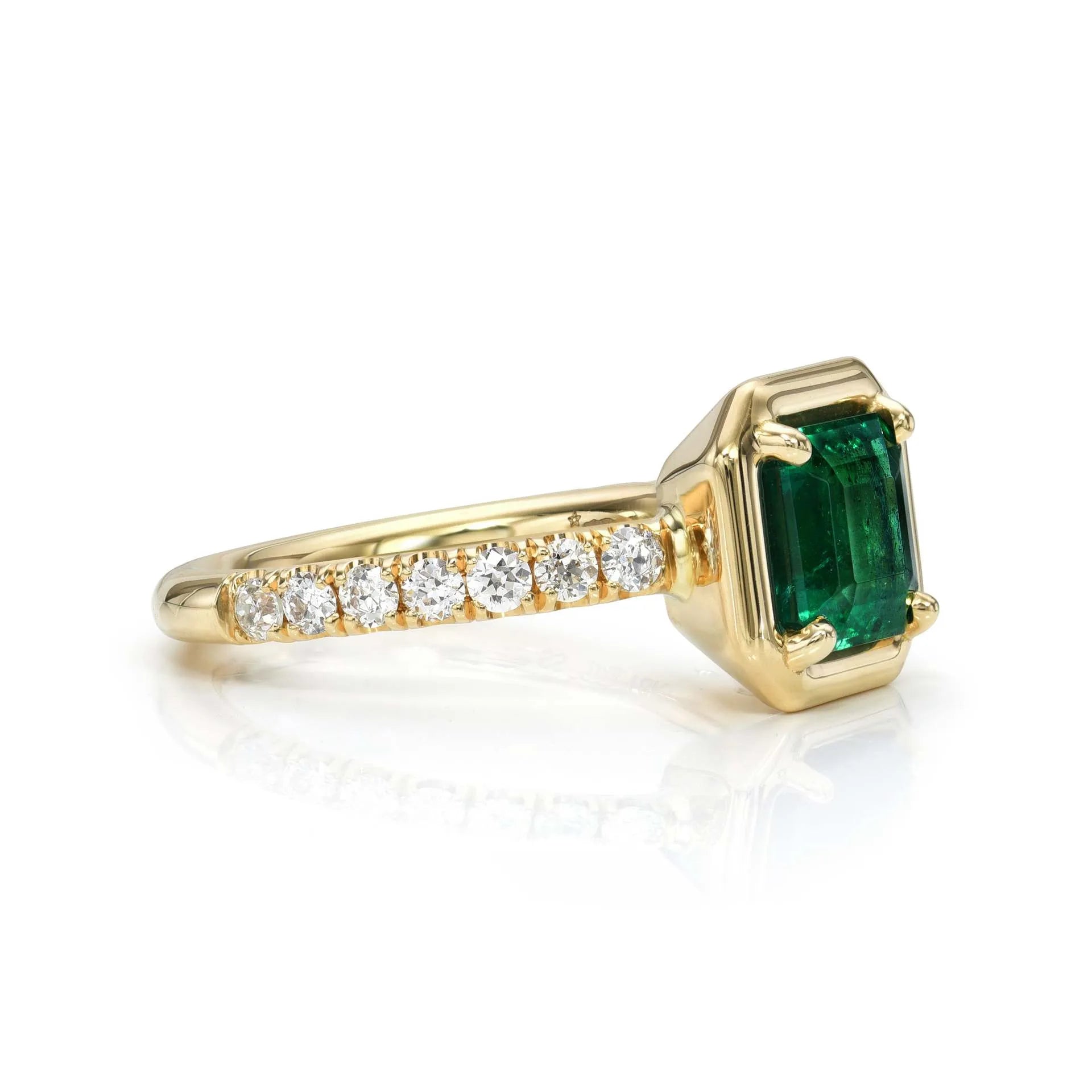 Luxury Lab Grown Emerald & Blue Sapphire Color Gemstone Ring| 18K Gold Plated S925 Sterling Silver
