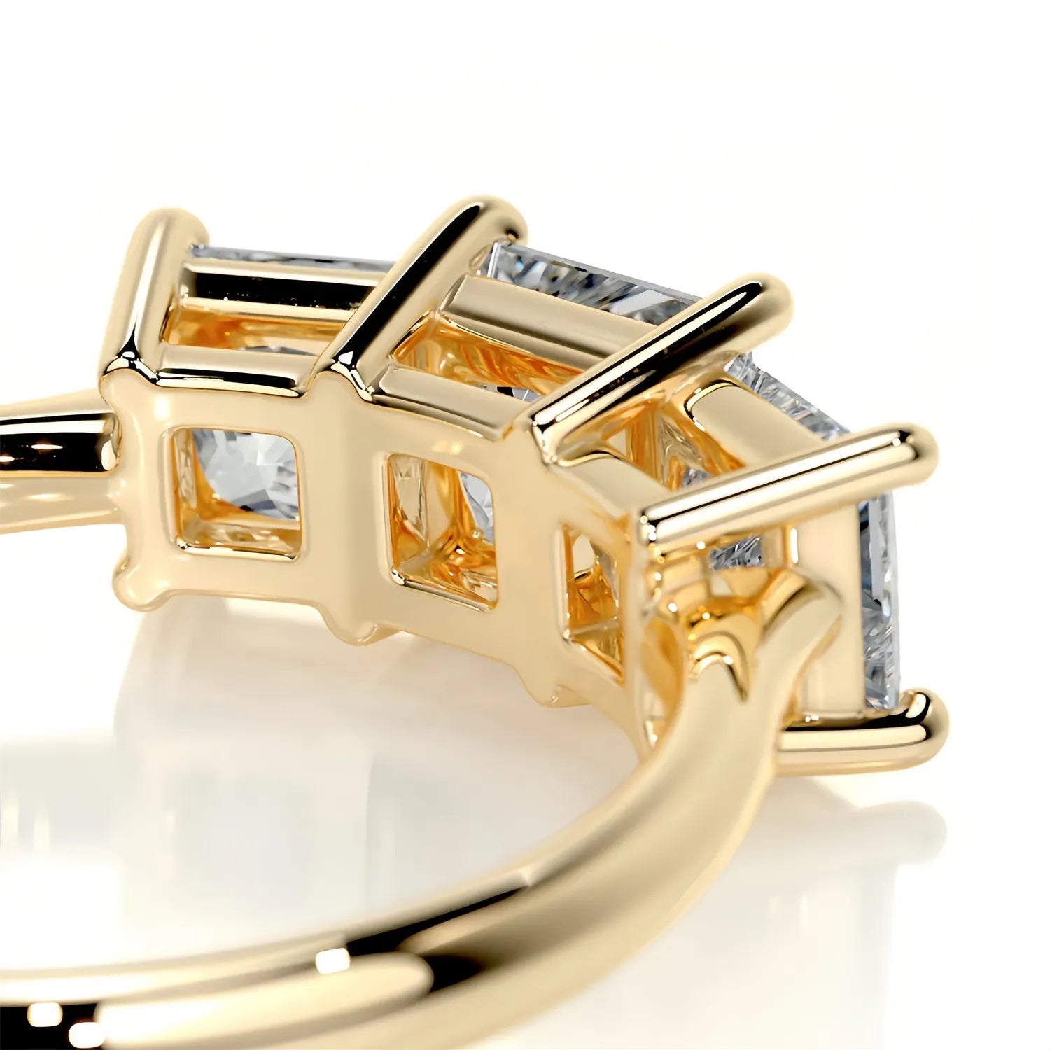 Luxury Large Carat Three Stone Moissanite Wedding Ring
