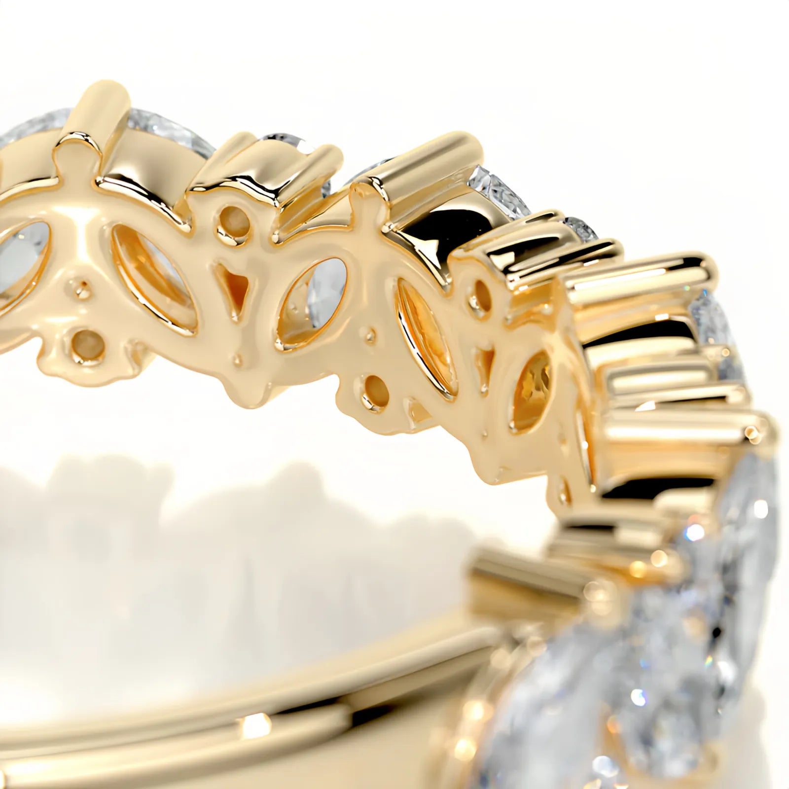Hot Selling Elegant Stackable Band Ring Set | Niche Light Luxury Fashion Gold Plated S925 Sterling Silver Moissanite Rings
