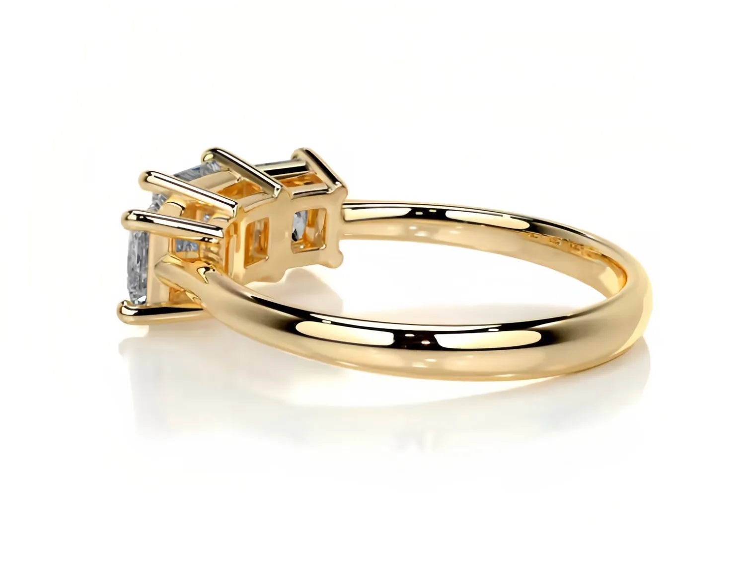 Luxury Large Carat Three Stone Moissanite Wedding Ring