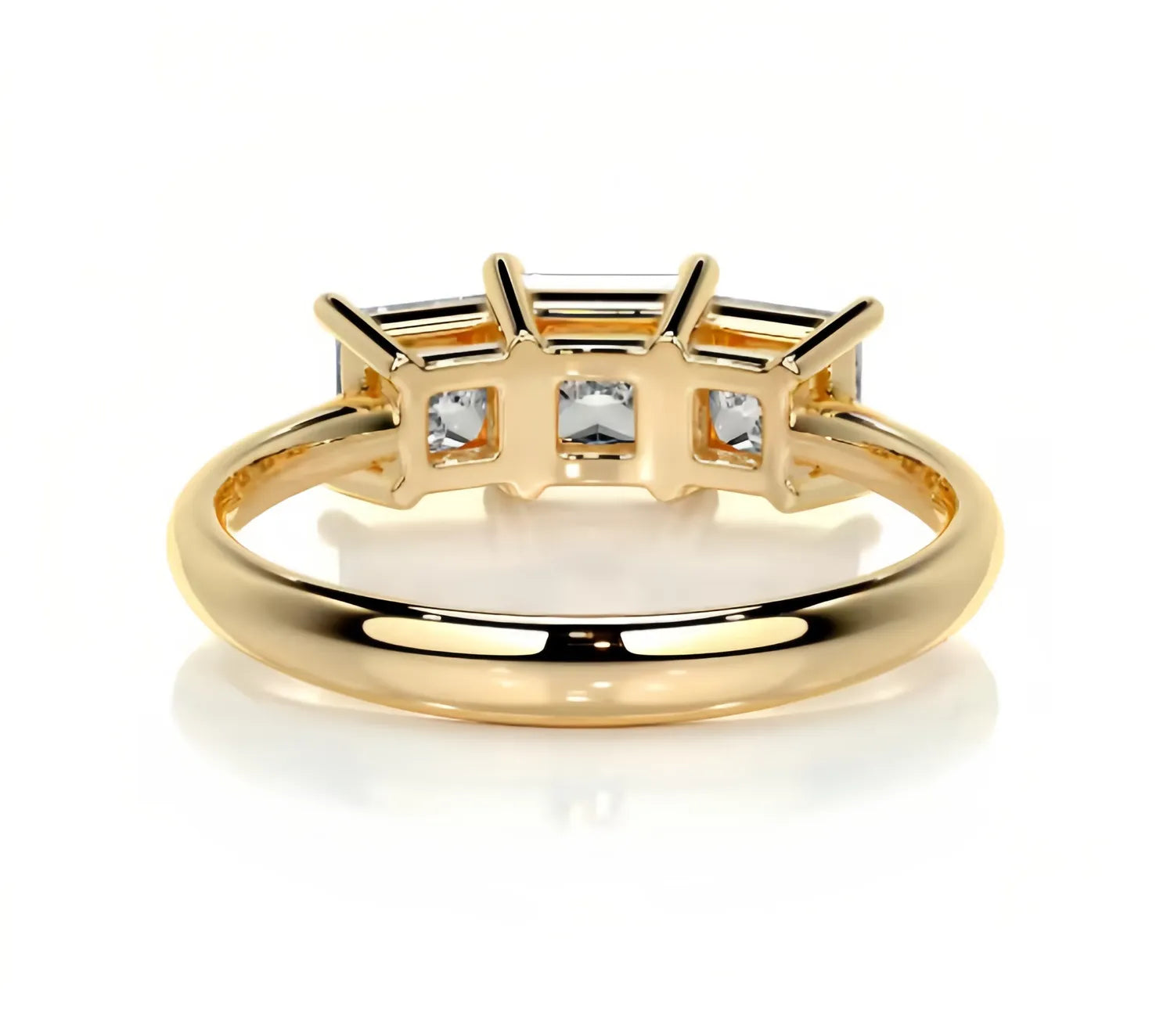 Luxury Large Carat Three Stone Moissanite Wedding Ring
