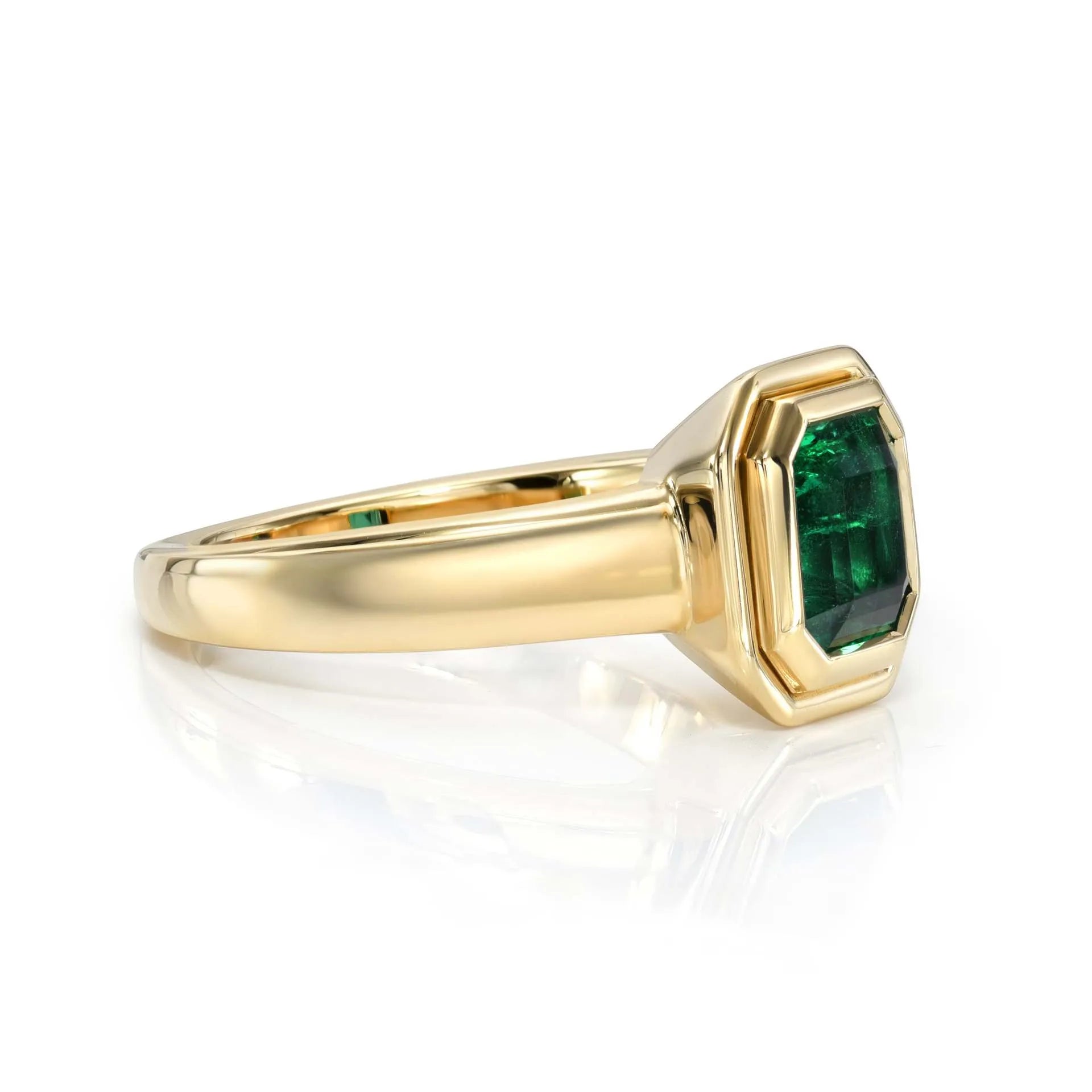 Luxury Lab Grown Emerald & Blue Sapphire Color Gemstone Ring| 18K Gold Plated S925 Sterling Silver