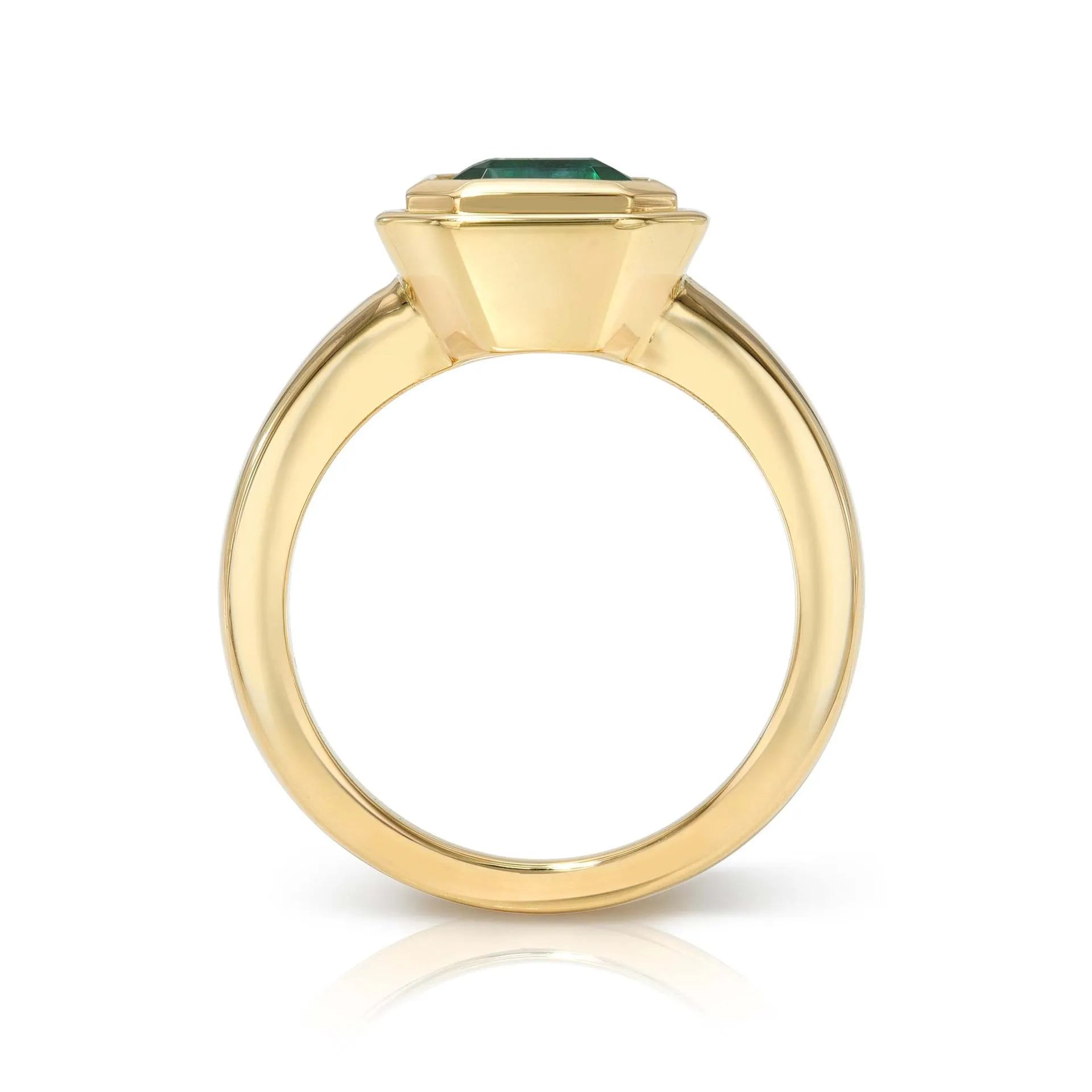 Luxury Lab Grown Emerald & Blue Sapphire Color Gemstone Ring| 18K Gold Plated S925 Sterling Silver