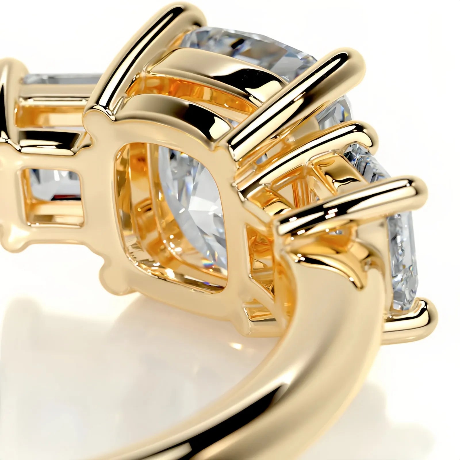 Luxury Large Carat Three Stone Moissanite Wedding Ring