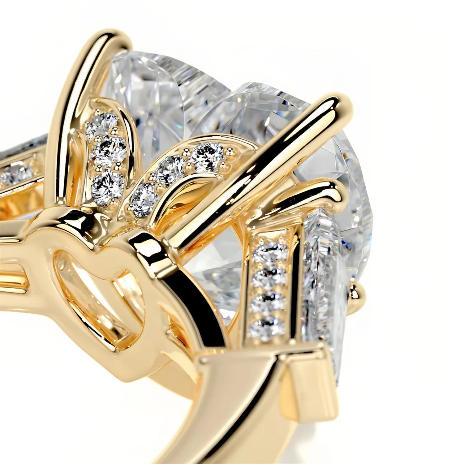 Luxury Large Carat Three Stone Moissanite Wedding Ring