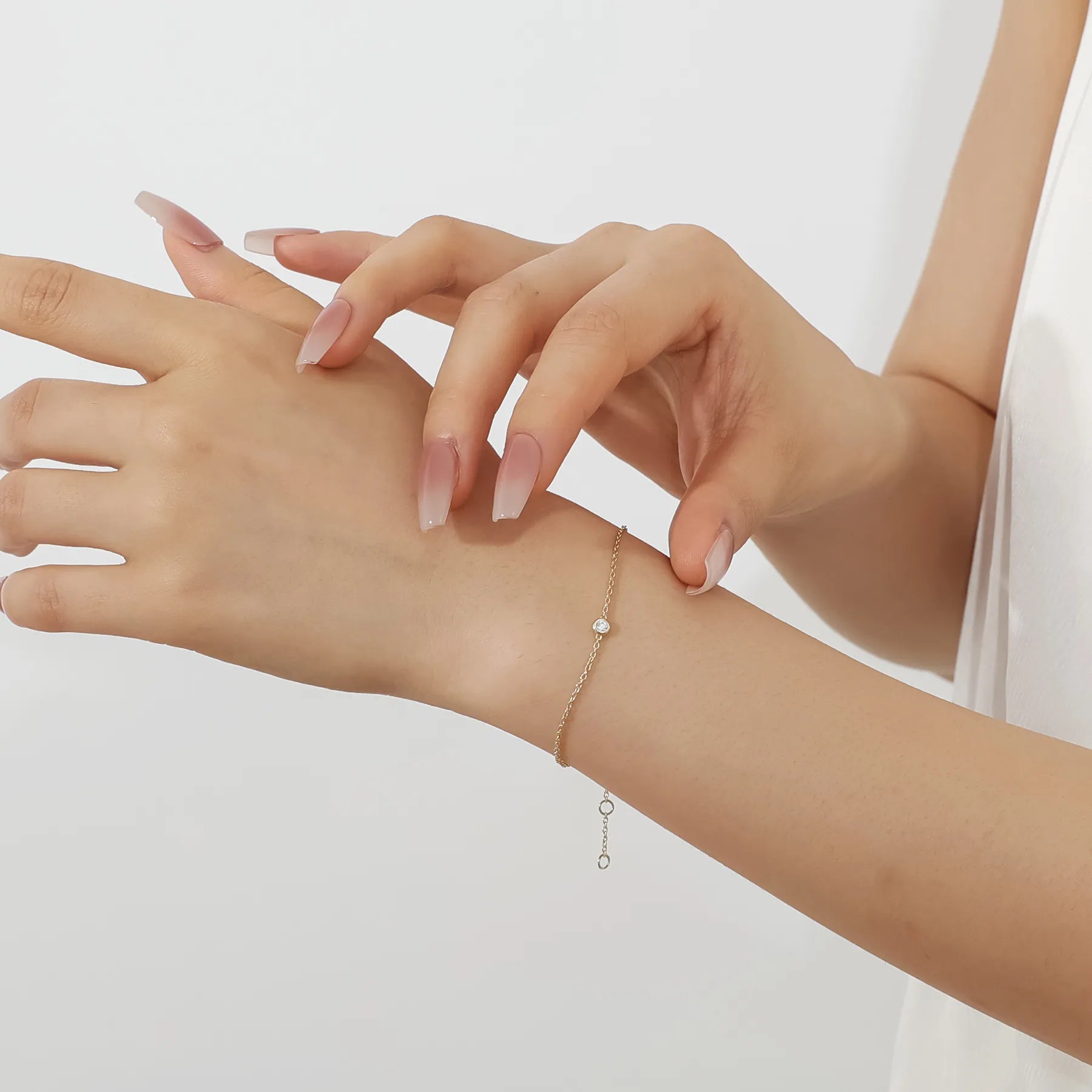 Lab Grown Diamond Bubble Bracelet| Single Stone Daily Wear