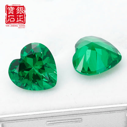 Flame Melted Lab Grown Tsavorite Heart Shape