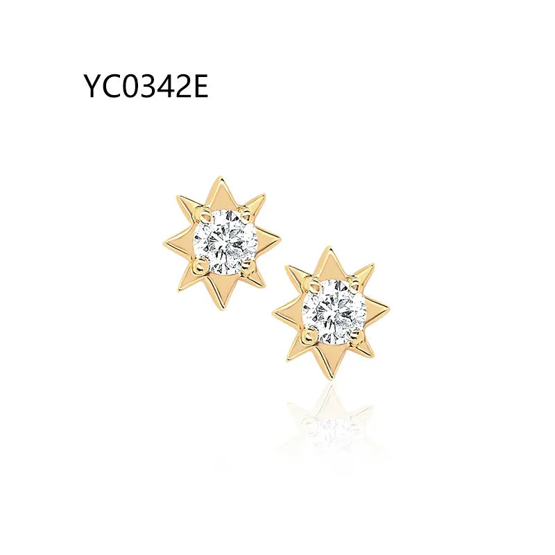 Trendy Unique Design Moissanite Earrings | S925 Silver With 18K Gold Plated