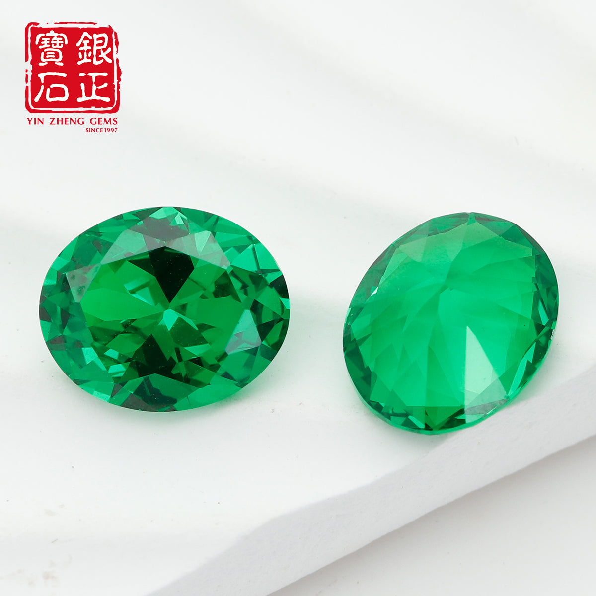 Precision Cut Lab Grown Tsavorite Oval Shape