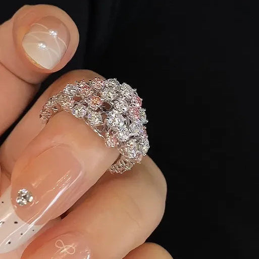18K Gold Starry Sky Lab Grown Diamond Ring