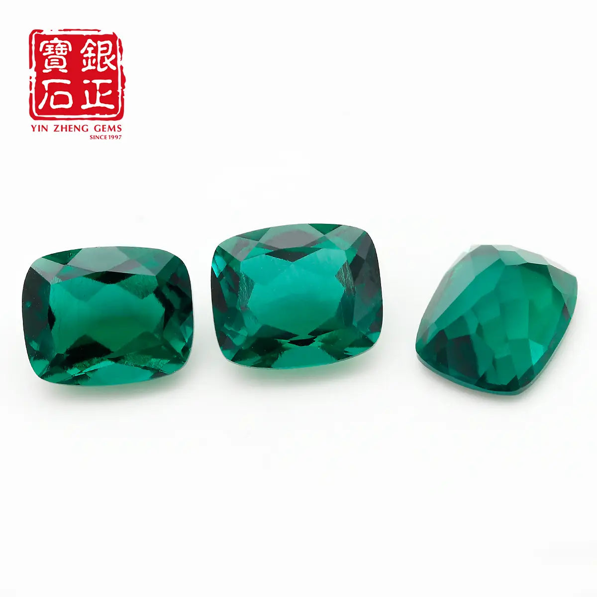 Lab Grown Zambian Emerald Cushion Shape