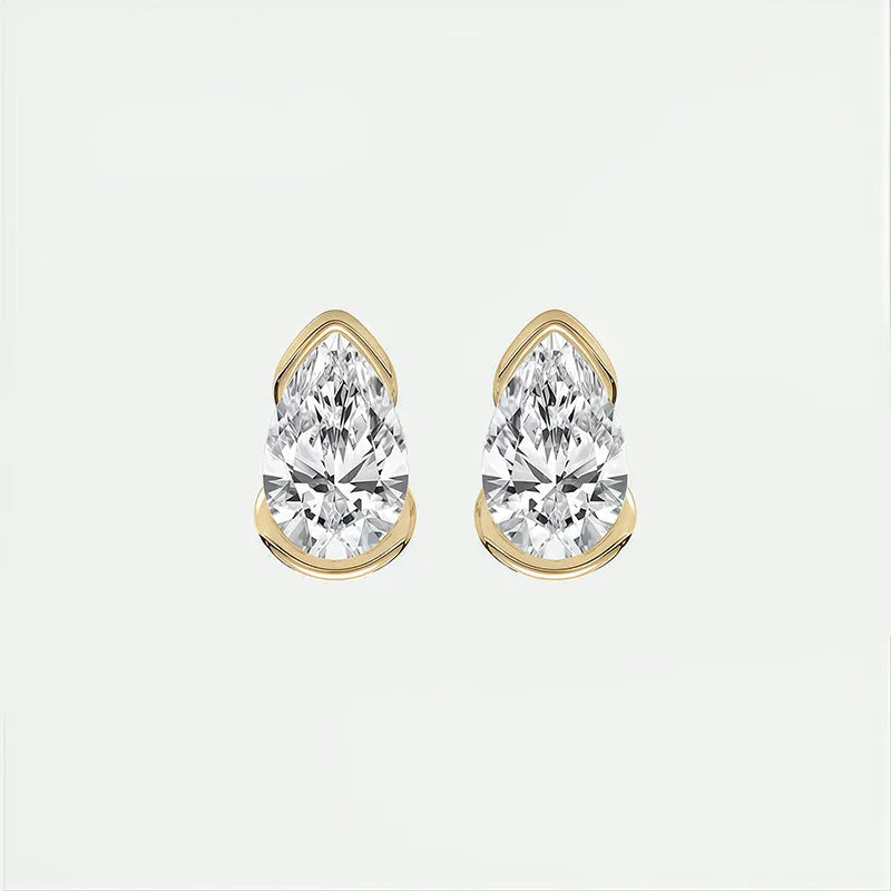 Dainty Versatile 2CT Moissanite Stud Earrings for Women |S925 Sterling Silver With 18K Gold Plated