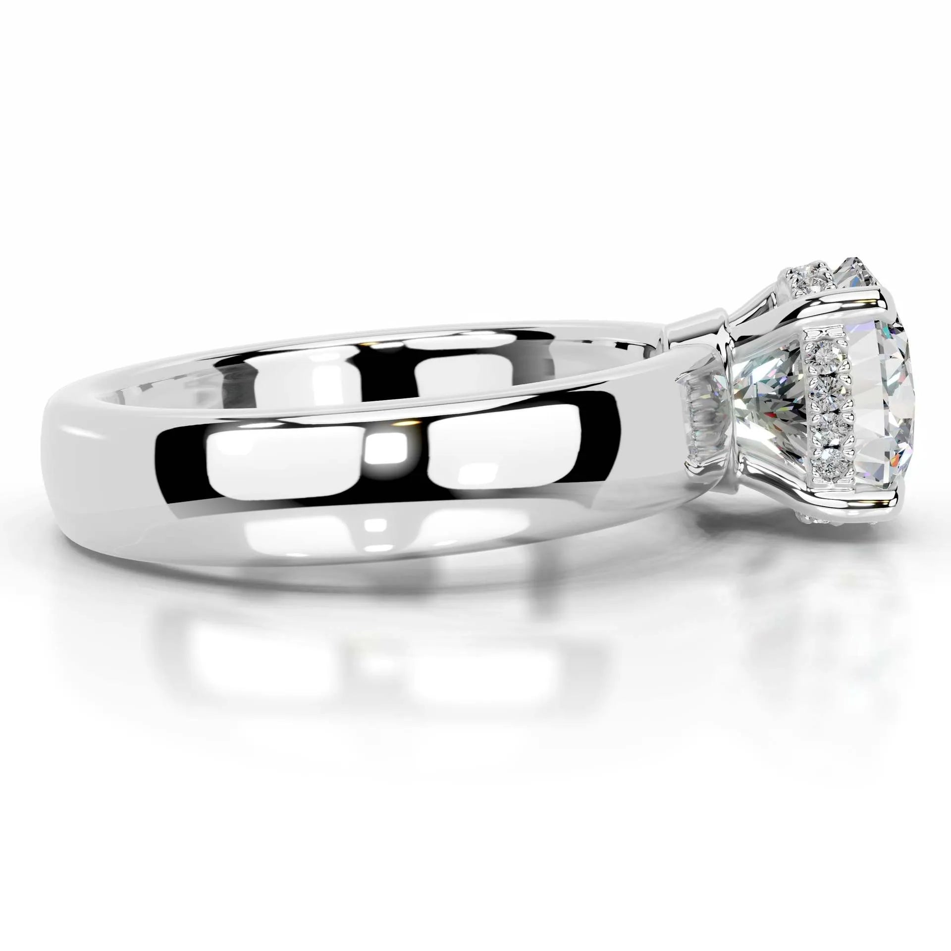 Luxury Wide Band 2CT Moissanite Wedding Ring| S925 Sterling Silver Plated 18K Gold Elegant Daily Jewelry