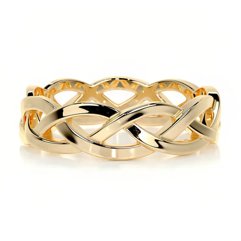 Minimalist Plain Band Moissanite Wedding Ring for Men