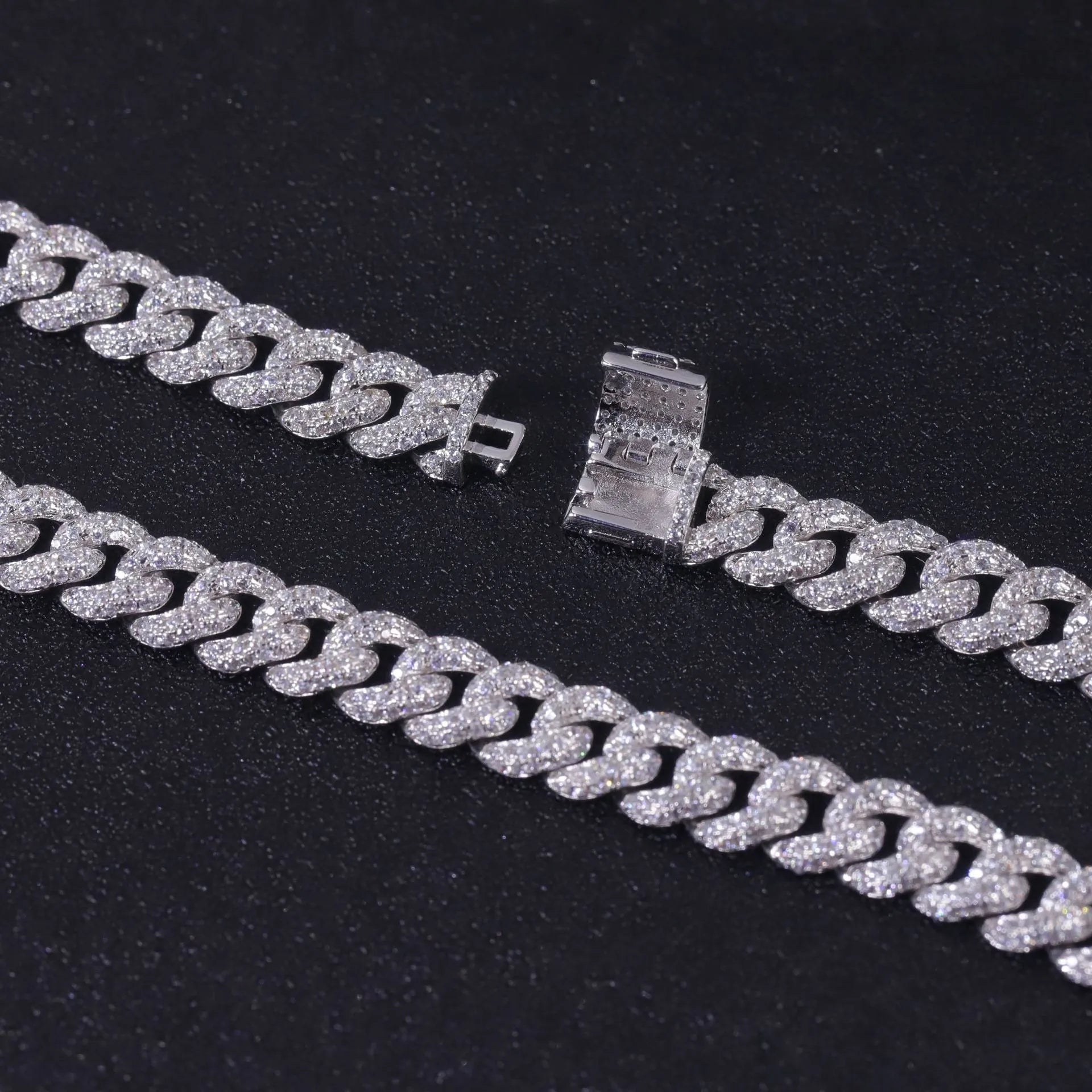 8mm Full Iced Cuban Link Necklace| Trendy Hip Hop S925 Sterling Silver Cubic Zirconia Men Chain
