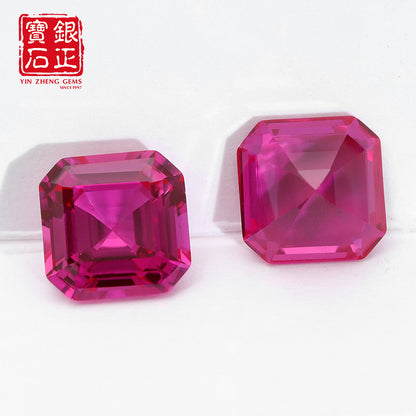 Flame Melted Pink Sapphire Asscher Cut