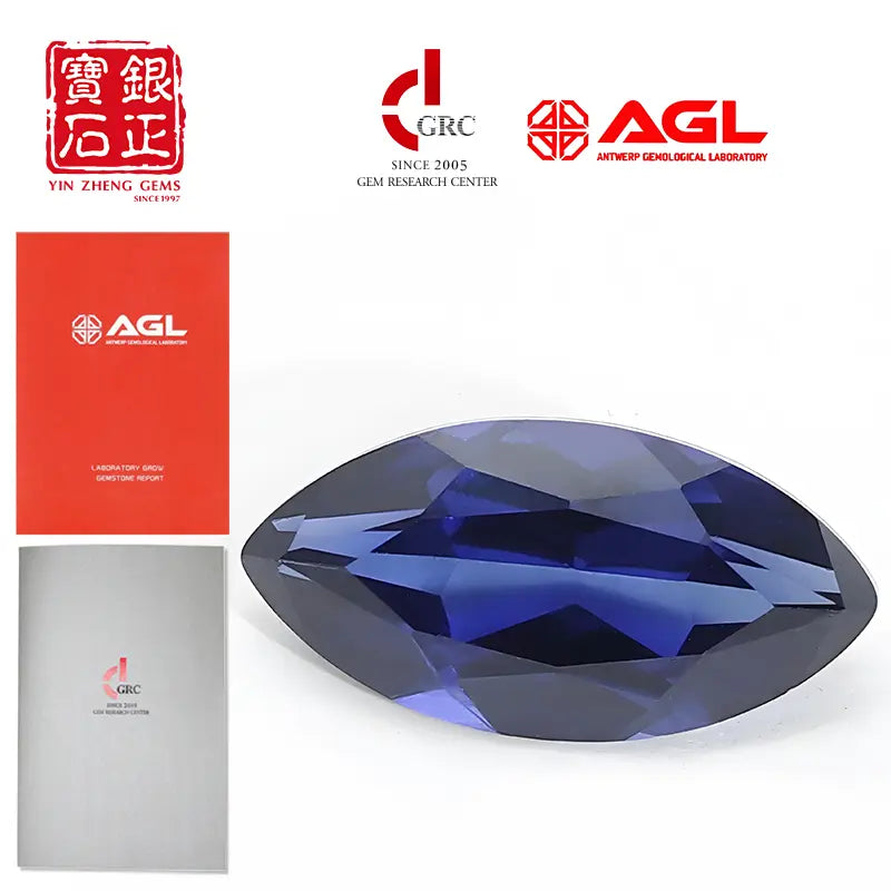 Flame Melted Royal Blue Sapphire Marquise Cut