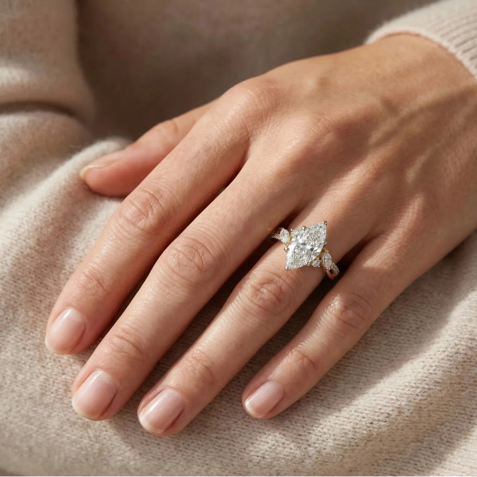 Luxury 2CT Marquise Moissanite Ring With GRA Certificate High-End S925 Sterling Silver Women Fine Jewelry