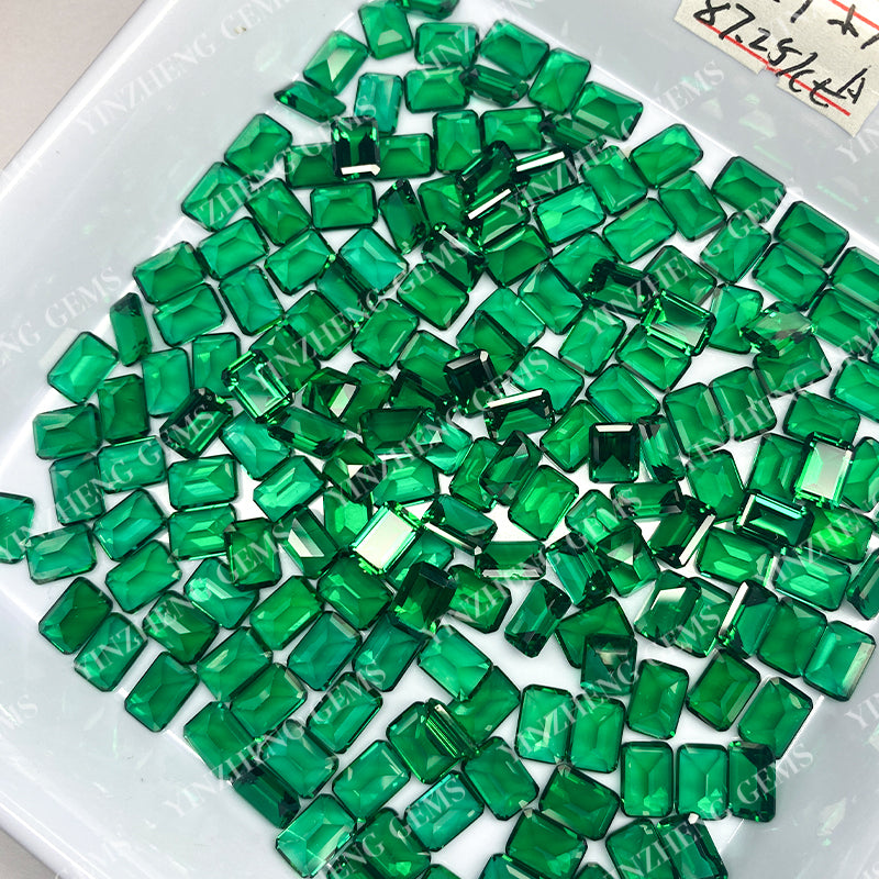 Lab Grown Zambian Emerald Emerald Cut