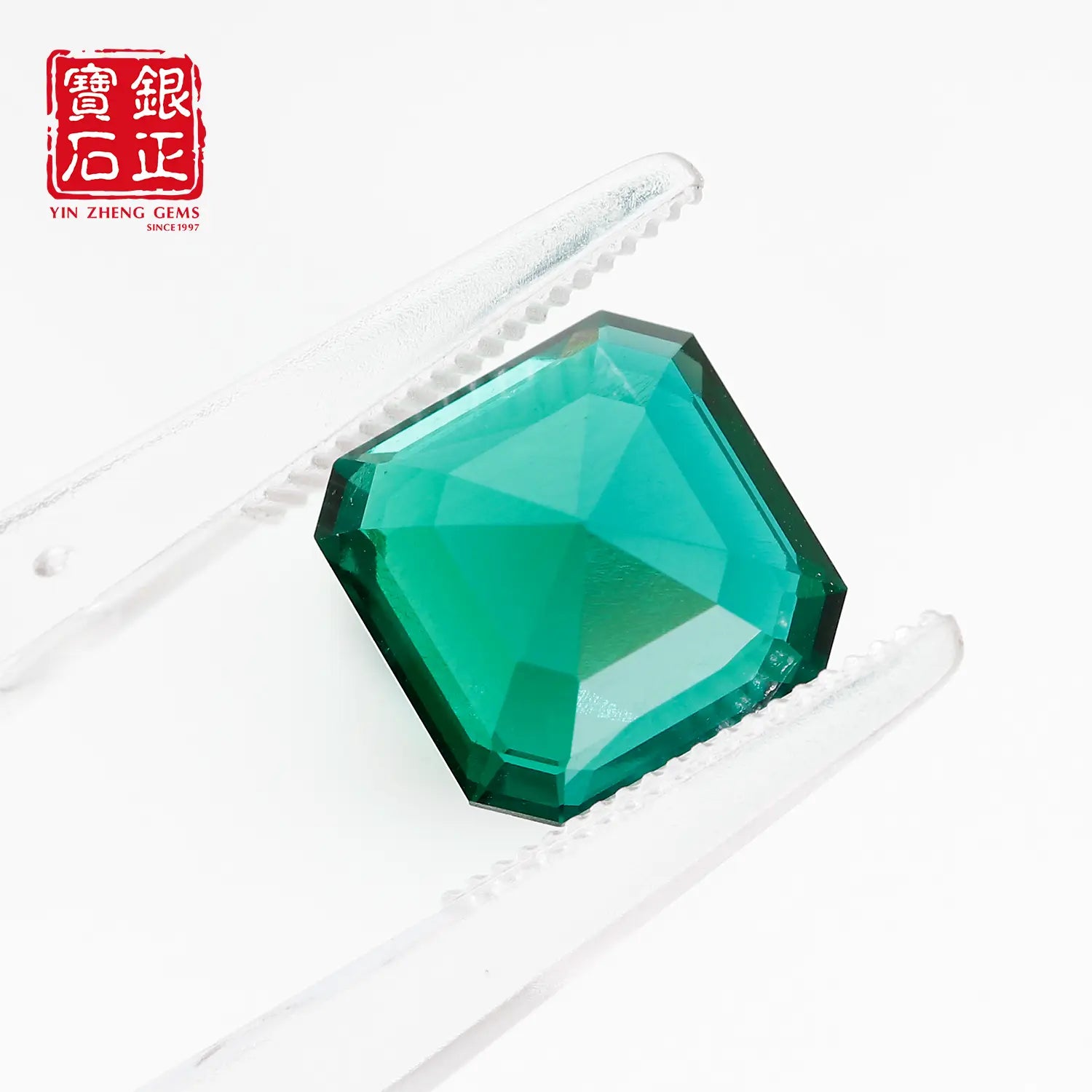 Lab Grown Zambian Emerald Asscher Cut