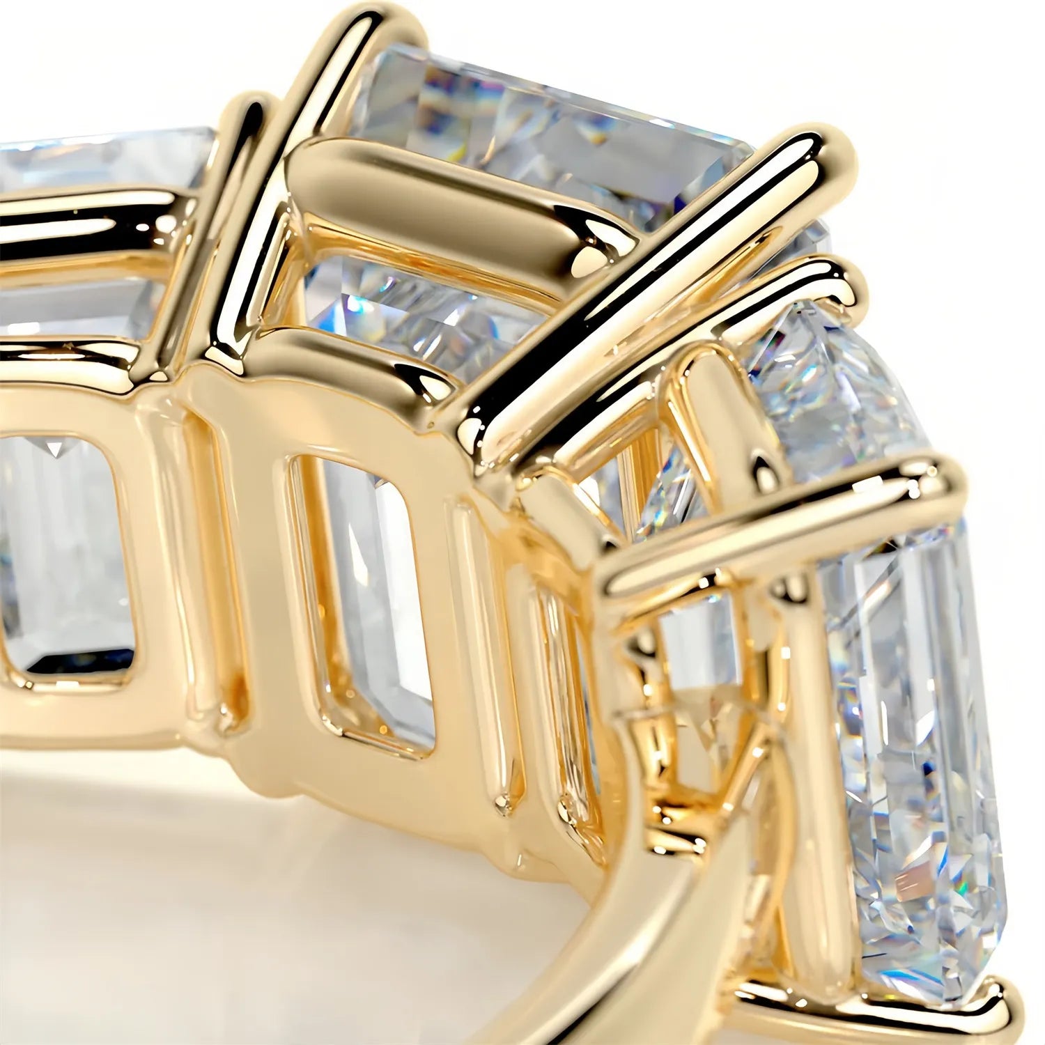 Luxury Large Carat Three Stone Moissanite Wedding Ring