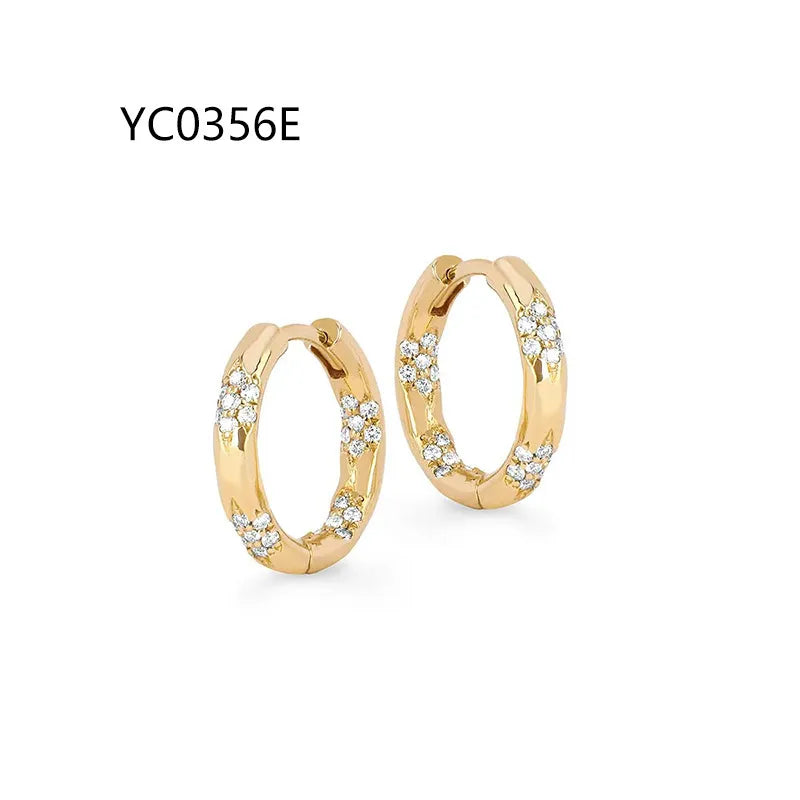 Trendy Dainty Unique Moissanite Studs & Hoop Earrings | 18K Gold Plated S925 Sterling Silver