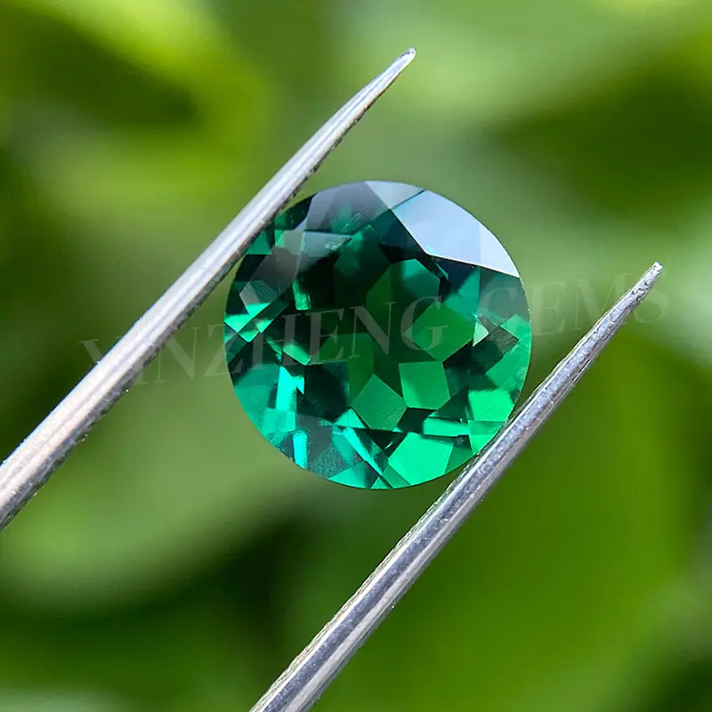 Lab Grown Zambian Emerald Cushion Round Cut