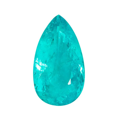 Czochralski Lab Grown Crushed Ice Paraiba Pear Shape