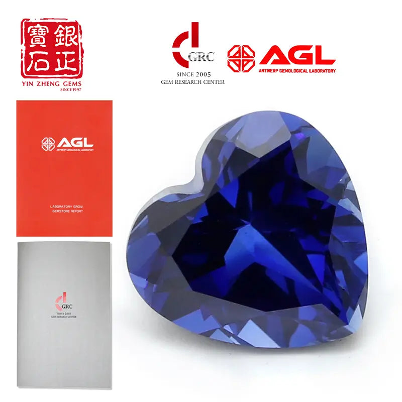 Precision Cut Royal Blue Sapphire Heart Cut
